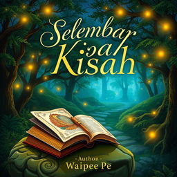 A captivating novel cover for 'Selembar Kisah', featuring an enchanting design that invites the reader to dive into a world of stories