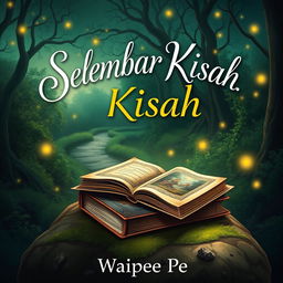 A captivating novel cover for 'Selembar Kisah', featuring an enchanting design that invites the reader to dive into a world of stories