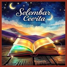 A captivating novel cover for 'Selembar Cerita', showcasing a rich and imaginative design that enchants the reader