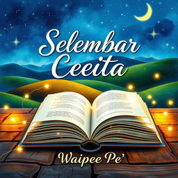 A captivating novel cover for 'Selembar Cerita', showcasing a rich and imaginative design that enchants the reader