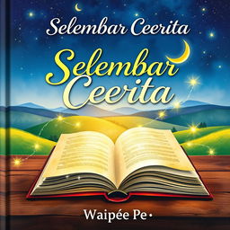 A captivating novel cover for 'Selembar Cerita', showcasing a rich and imaginative design that enchants the reader
