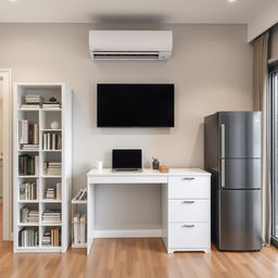 A well-designed interior layout on a 250 cm long wall