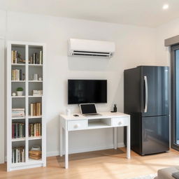 A well-designed interior layout on a 250 cm long wall