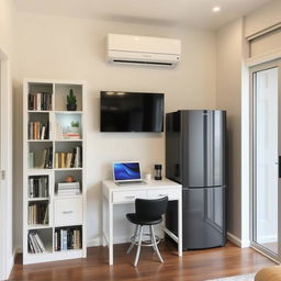 A well-designed interior layout on a 250 cm long wall