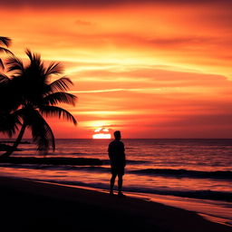 A stunning Facebook profile picture that features a serene ocean sunset silhouette