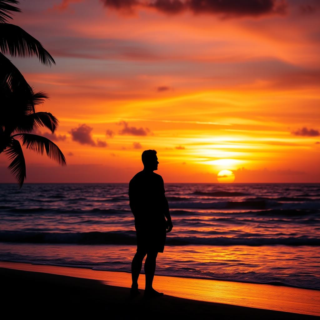 A stunning Facebook profile picture that features a serene ocean sunset silhouette