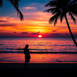 A stunning Facebook profile picture that features a serene ocean sunset silhouette