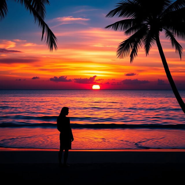 A stunning Facebook profile picture that features a serene ocean sunset silhouette