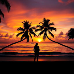 A stunning Facebook profile picture that features a serene ocean sunset silhouette
