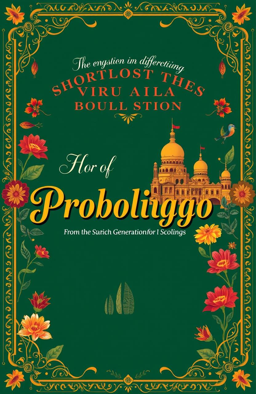 A beautiful and intricate cover design for a collection of short stories from the golden generation of Probolinggo