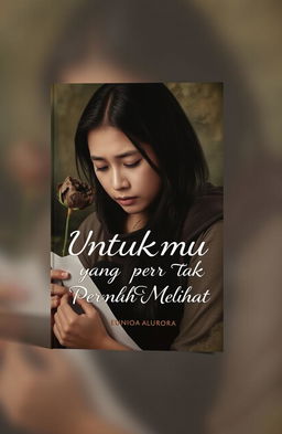 A book cover design for 'Untukmu yang Tak Pernah Melihat' by Eunioa Aurora