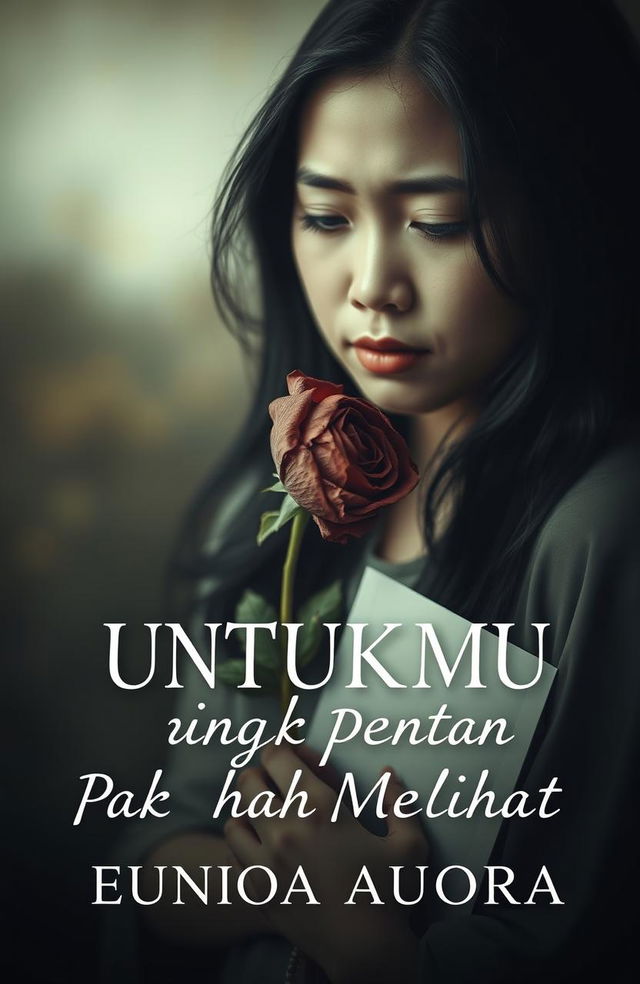 A book cover design for 'Untukmu yang Tak Pernah Melihat' by Eunioa Aurora