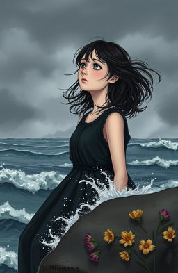 A novel cover featuring a dramatic gray sky background, conveying a deep sense of sadness
