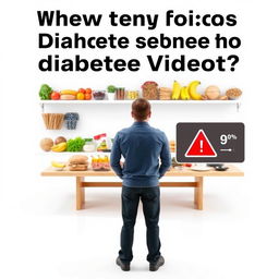 A thumbnail for a diabetes-related video, featuring a clean white background