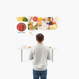 A thumbnail for a diabetes-related video, featuring a clean white background
