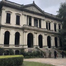 The grand mansion now filled with mourning family members, their expressions of deep sorrow contrasting with the formerly vibrant atmosphere of wealth and prosperity.