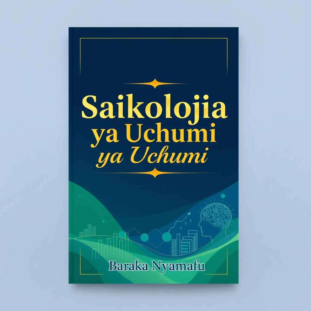 A captivating book cover design for 'Saikolojia ya Uchumi' by Baraka Nyamafu