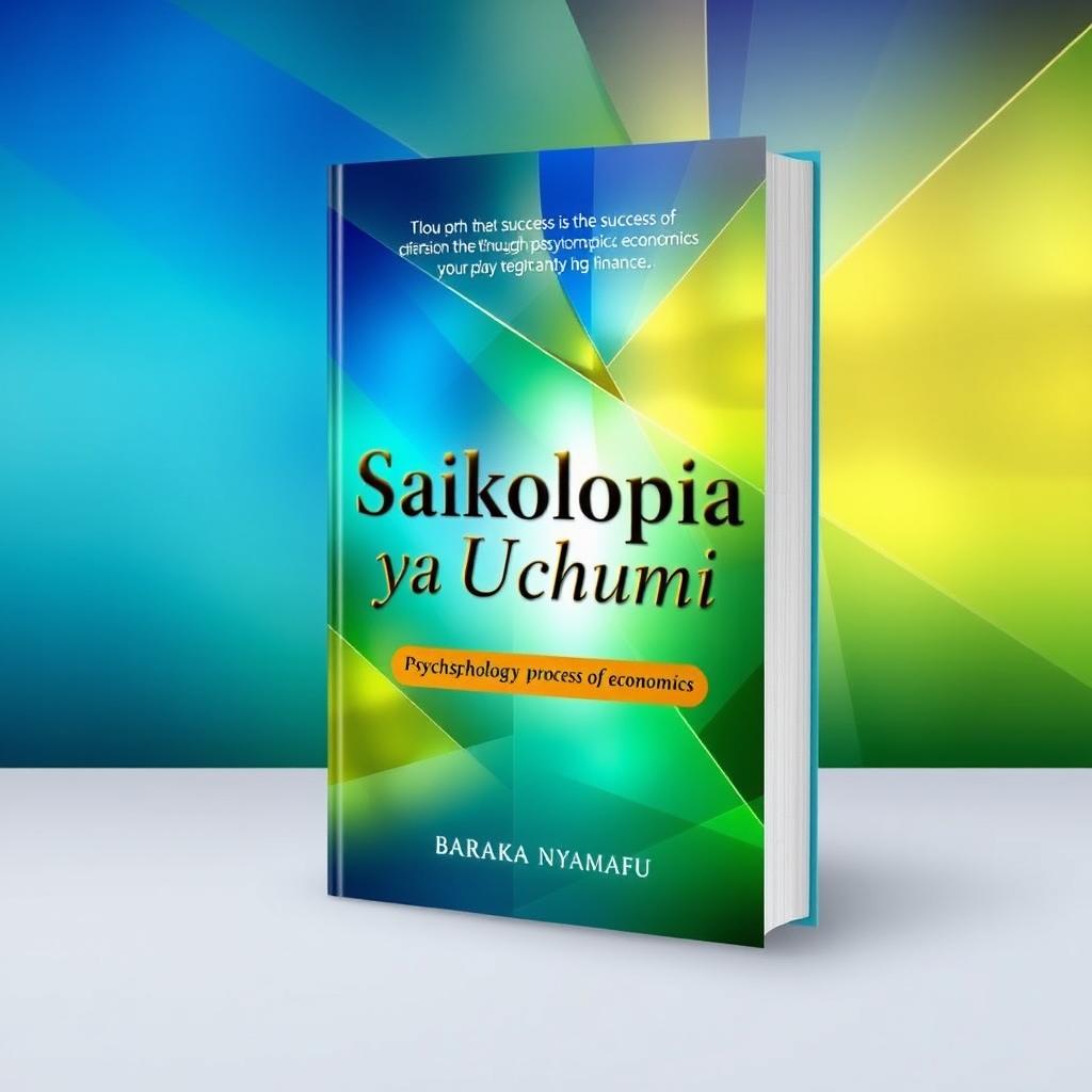 A book cover design for a book titled 'Saikolojia ya Uchumi' by Baraka Nyamafu, featuring a modern and engaging aesthetic