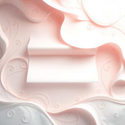 A beautifully designed sheet of paper with flowing curves and intricate patterns created with elegant, flowing lines and space for text, evoking a sense of softness and creativity
