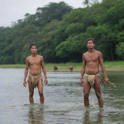 Switching the attention to the indigenous tribe as they skillfully hunt cattle on the small island. Their swift movements and traditional hunting techniques echo the raw authenticity of their way of life.