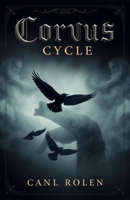 A novel cover titled 'Corvus Cycle' featuring a dark and atmospheric scene