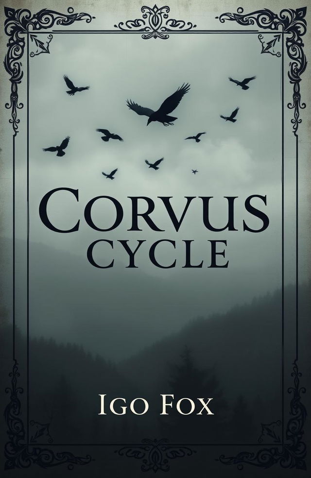 An intricate cover design for the online novel titled 'Corvus Cycle'