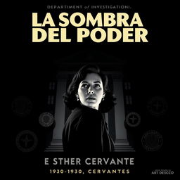 A poster for 'La sombra del poder' set in 1930-1940 Argentina