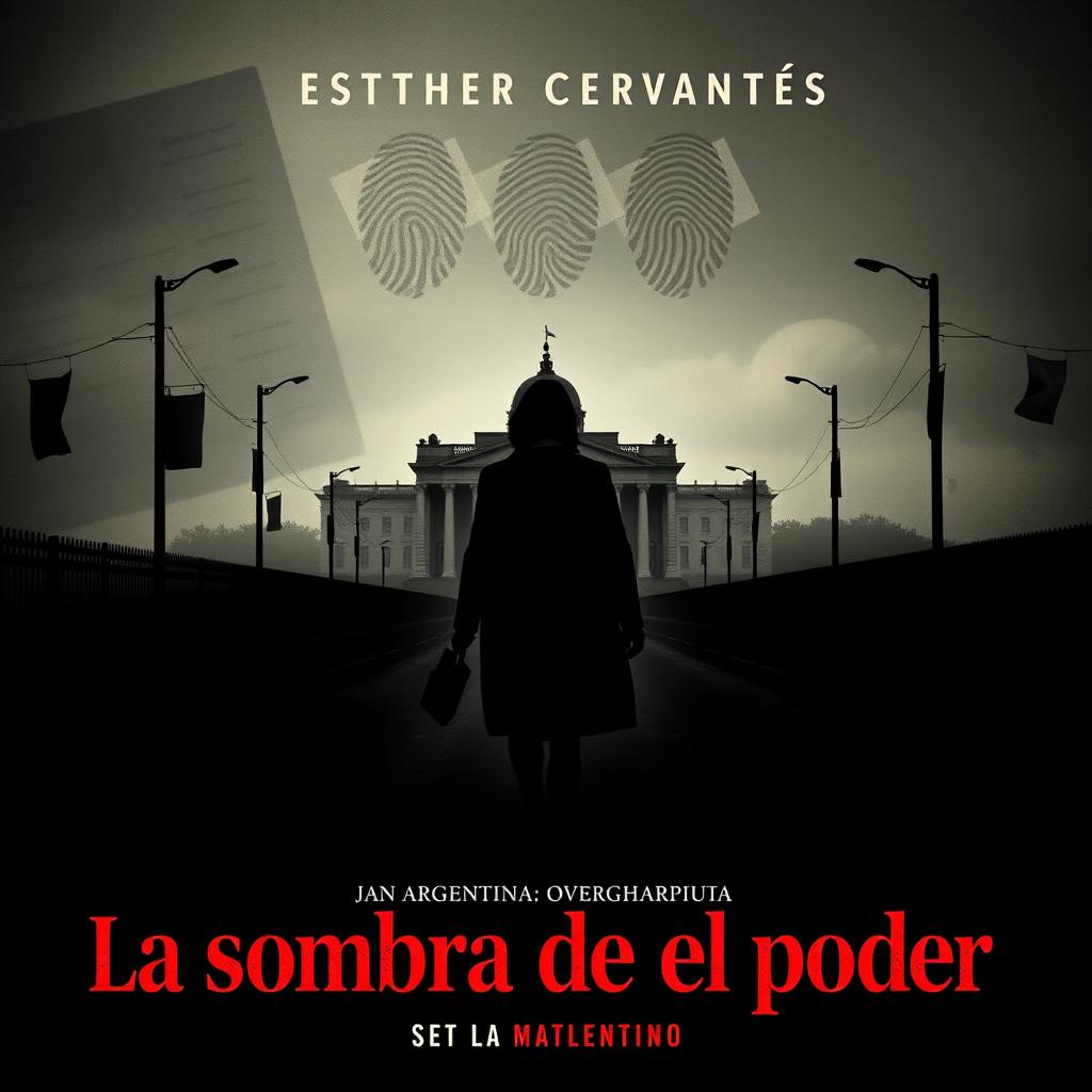 A poster for 'La sombra del poder' set in Argentina during the 1930s-1940s, combining graphics with at least one photograph