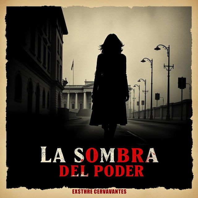 A poster for 'La sombra del poder' set in Argentina during the 1930s-1940s, combining graphics with at least one photograph