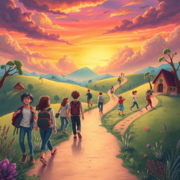 An imaginative representation of a young person embarking on a journey of early maturity