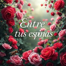 Cover design featuring the title 'Entre tus espinas' prominently displayed in an elegant, artistic font