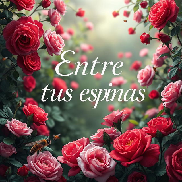 Cover design featuring the title 'Entre tus espinas' prominently displayed in an elegant, artistic font