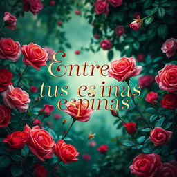 Cover design featuring the title 'Entre tus espinas' prominently displayed in an elegant, artistic font