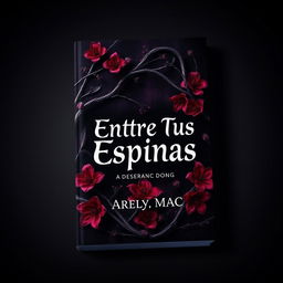 A striking book cover design featuring the title 'Entre Tus Espinas' prominently displayed in bold, artistic typography at the center