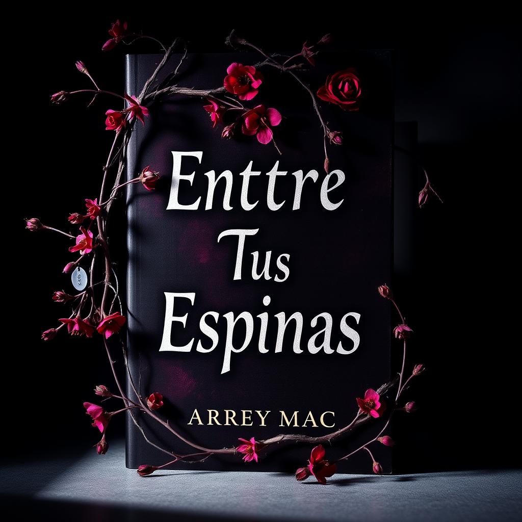 A striking book cover design featuring the title 'Entre Tus Espinas' prominently displayed in bold, artistic typography at the center