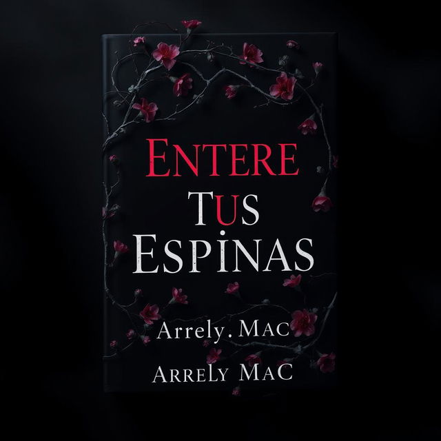 A dark and dramatic book cover design featuring the title 'Entre Tus Espinas' in bold, striking typography prominently at the center