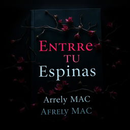 A dark and dramatic book cover design featuring the title 'Entre Tus Espinas' in bold, striking typography prominently at the center