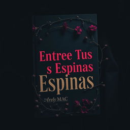 A dark and dramatic book cover design featuring the title 'Entre Tus Espinas' in bold, striking typography prominently at the center
