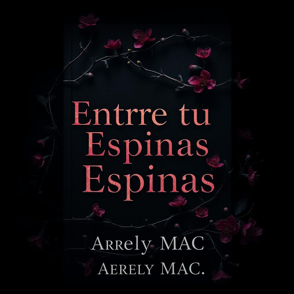 A dark and dramatic book cover design featuring the title 'Entre Tus Espinas' in bold, striking typography prominently at the center