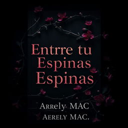 A dark and dramatic book cover design featuring the title 'Entre Tus Espinas' in bold, striking typography prominently at the center