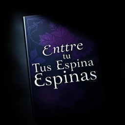 A captivating book cover design featuring the title 'Entre Tus Espinas' prominently displayed in bold, elegant typography at the center