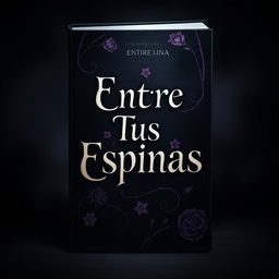 A captivating book cover design featuring the title 'Entre Tus Espinas' prominently displayed in bold, artistic typography at the center