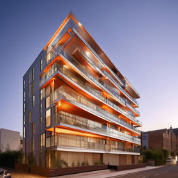 A south-facing rental apartment building with an impressive and modern architectural elevation