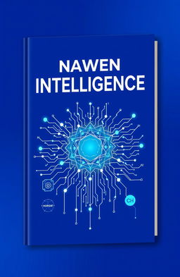 A modern book cover design featuring a striking blue background