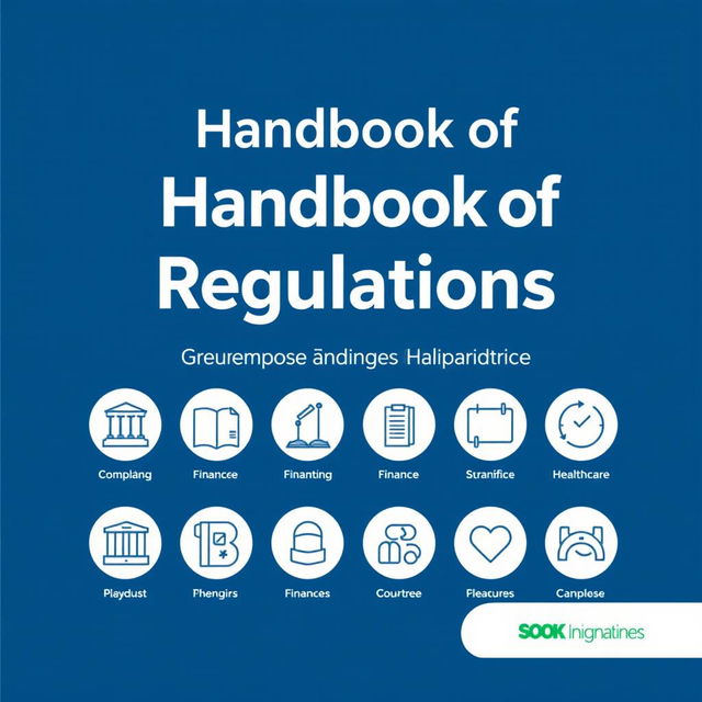 A visually striking cover design for a handbook on regulations