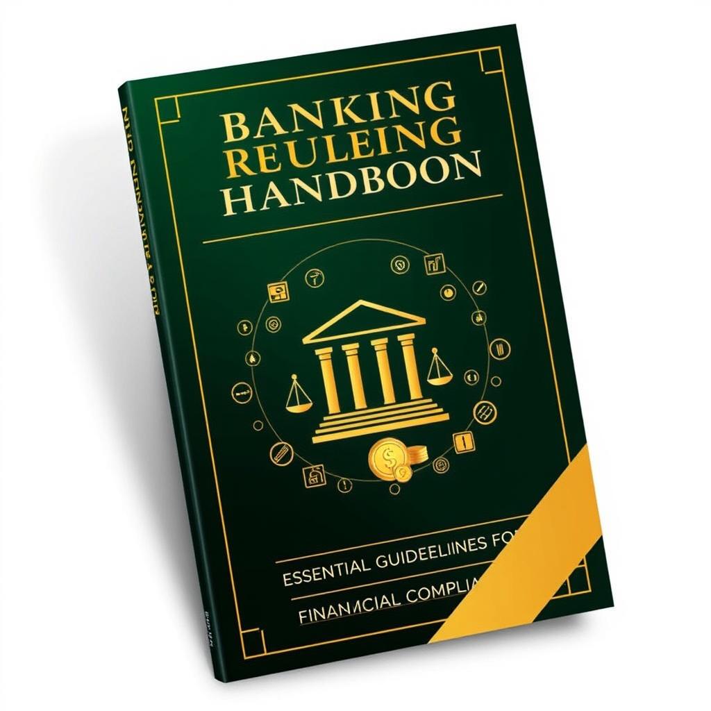 An elegant and professional cover design for a handbook on banking regulations