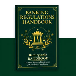 An elegant and professional cover design for a handbook on banking regulations