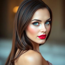 A portrait of a woman turned to the side, highlighting her elegant features