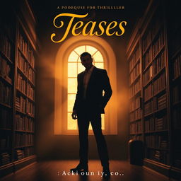 A captivating book cover design featuring a mysterious and alluring atmosphere suitable for a thriller novel