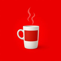A digital 2D artwork featuring a stylized mug of coffee, designed with a minimalist approach